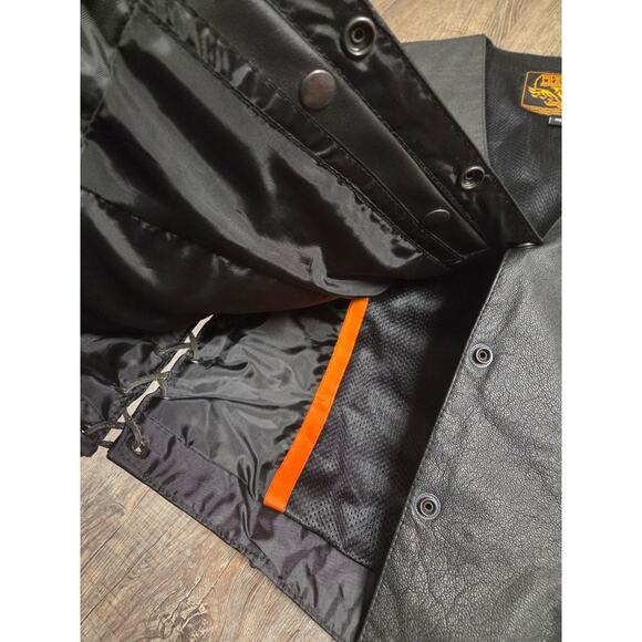 Milwaukee Leather Black Premium Leather Classic Braided Motorcycle Vest XL - Picture 5 of 7